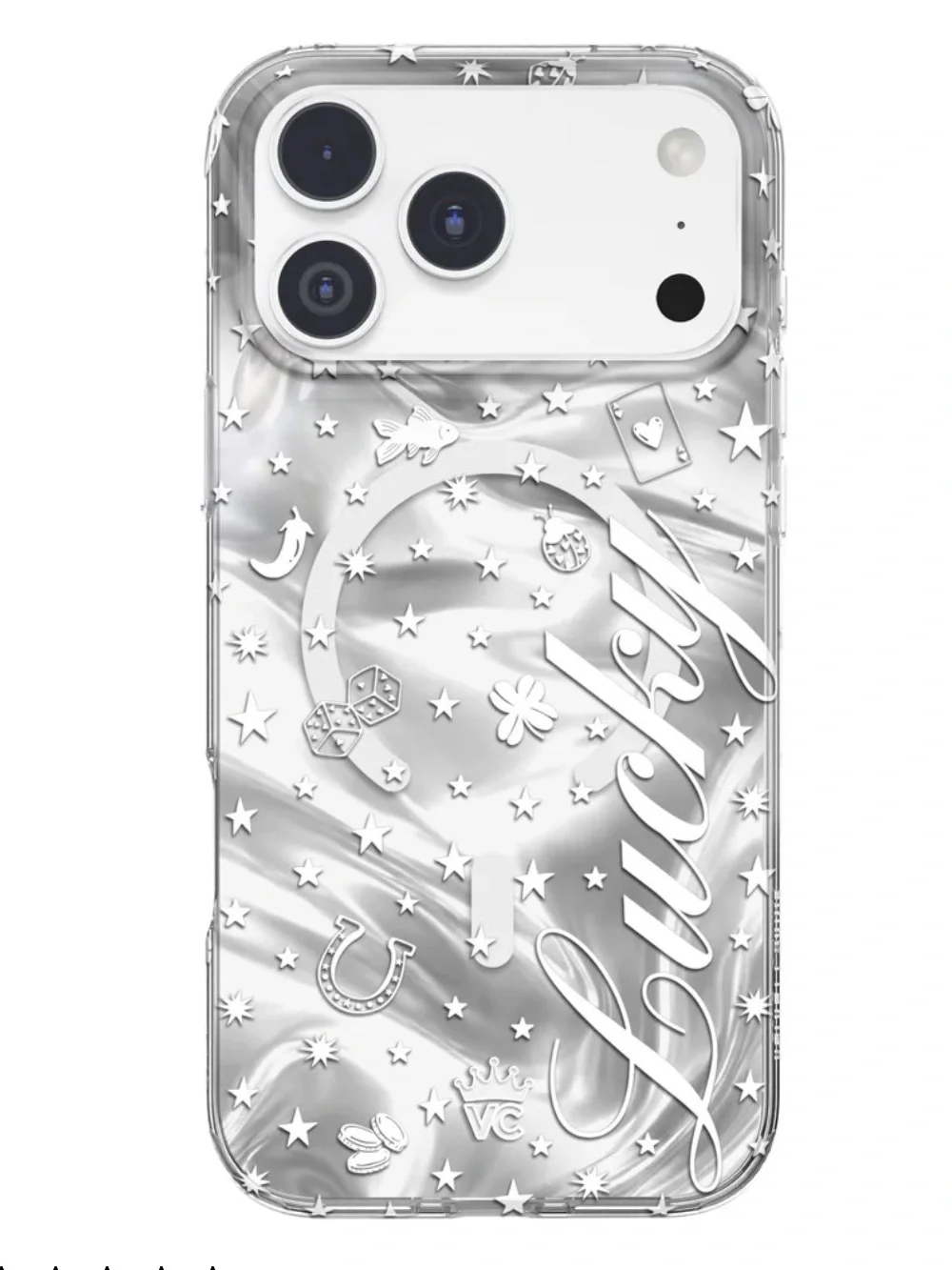 Velvet Caviar Silver Holo Waterproof Floating Phone Pouch + 17Pro Max Phone Case